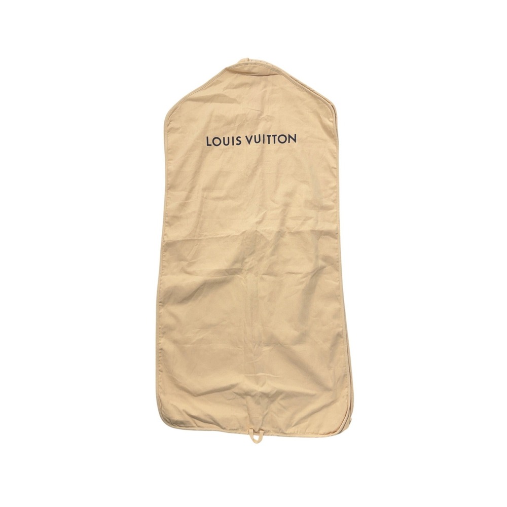 Authentic Louis Vuitton Beige 100% Cotton Garment Bag Suit Cover Logo Print 46in